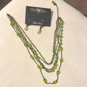 Park Lane Green Glass Beads Jewelry Set